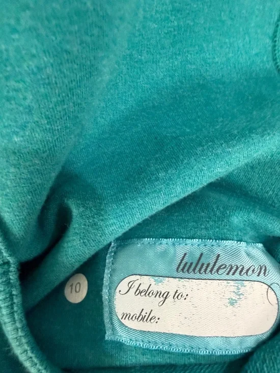 lululemon athletica Teal Hooded Full-Zip Jacket,Size 10. - Picture 7 of 15